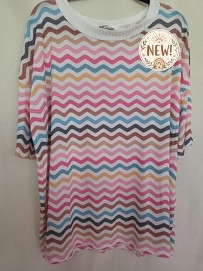 Haptics Multicolored Zigzag Top